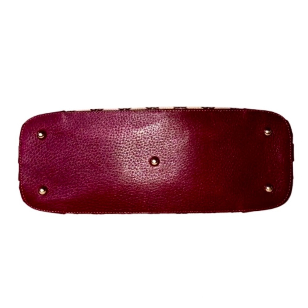 GUCCI GG Canvas Wine Leather Top Handle Dome Tote COA, GUCCI Dust Bag MINT COND - Picture 12 of 17